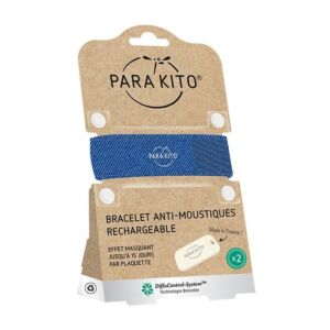 Parakito Bracelet Denim Anti-Moustiques + 2 Recharges