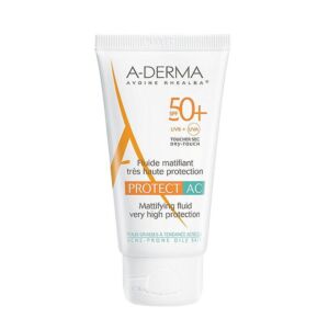 A-Derma Protect AC Fluide Matifiant Peaux Grasses à Tendance Acnéique IP50+ Tube 40ml