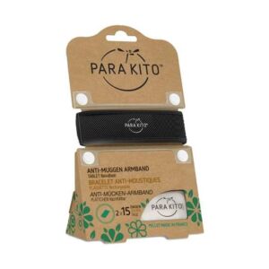 Parakito Bracelet Noir Anti-Moustiques + 2 Recharges