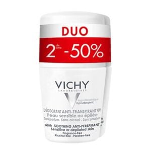 Vichy Deo Roller Gevoelige Huid 48u Duo 2de -50% 2x50ml