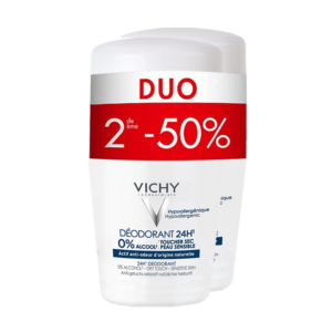 Vichy Déodorant 24h Roll-On - Peau Sensible/Réactive 2x50ml Promo 2ème à -50%