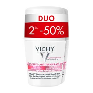 Vichy Deodorant Anti-Transpiratie Beauty Roller 48u Promo Duo 2e -50% 2x50ml