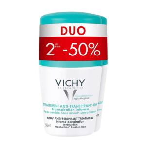 Vichy Deodorant Intense Transpiratie Roller Promo Duo 2e -50% 2x50ml 