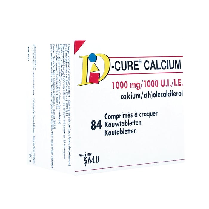 Image of D-Cure Calcium 1000mg/1000 I.E. 84 Kauwtabletten