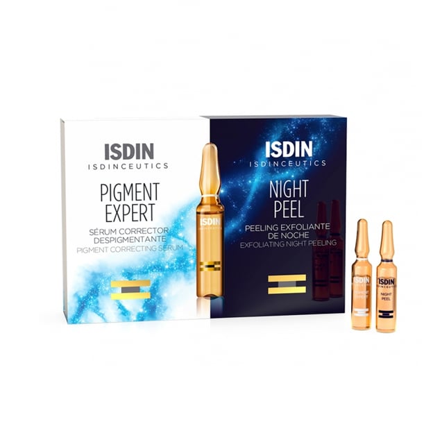 Image of Isdin Isdinceutics Day &amp; Night Anti-Vlekkenroutine Pigment Expert + Night Peel 2x10 Ampullen