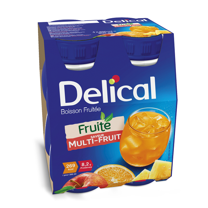 Image of Delical Fruitdrink Multivruchten 4x200ml