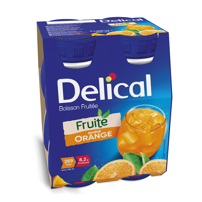 Image of Delical Fruitdrink Sinaasappel 4x200ml