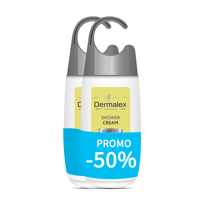 Image of Dermalex Milde Douchecrème - Normale Huid 2x250ml Promo 2de -50% 