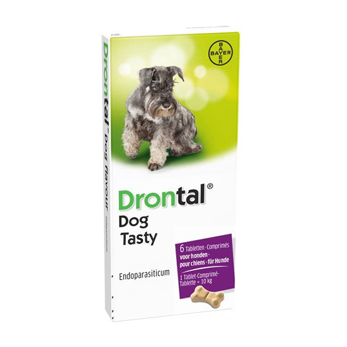 Image of Drontal Hond Tasty Bone Ontworming 6 Tabletten