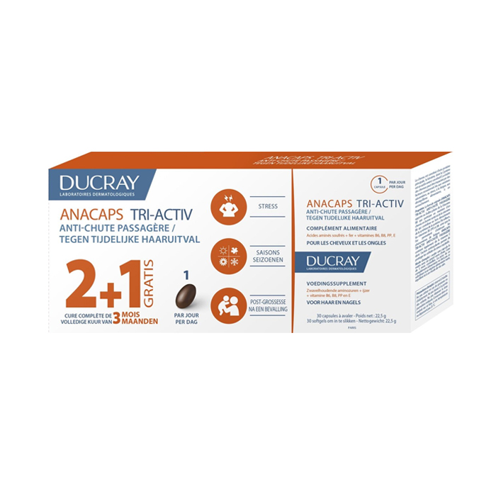 Image of Ducray Anacaps Tri-activ 3x30 Capsules PROMO 2+1 GRATIS 
