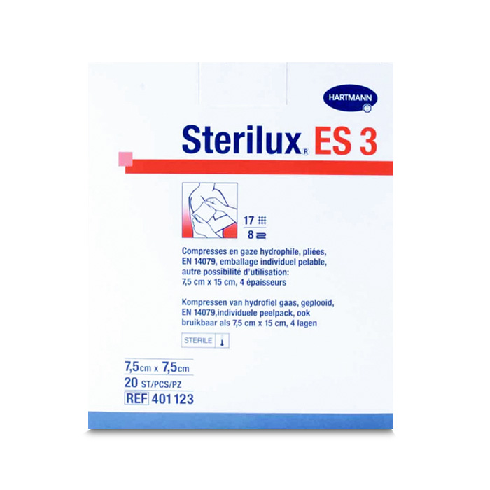 Image of Sterilux ES 3 Steriel Kompres - 8 Lagen - 7,5x7,5cm - 20 Stuks
