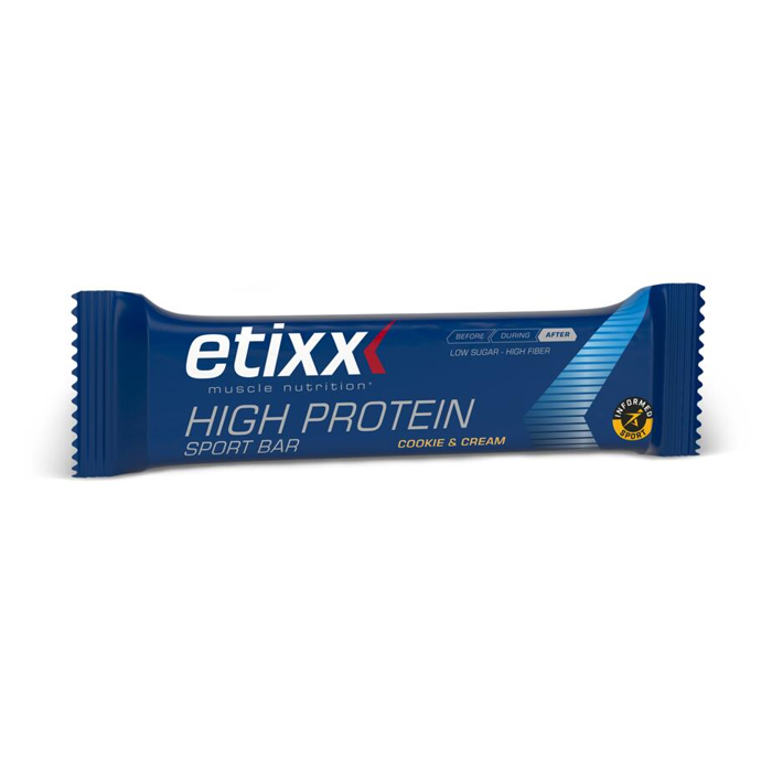 Image of Etixx High Protein Bar Cookie &amp; Cream 55g 1 Stuk