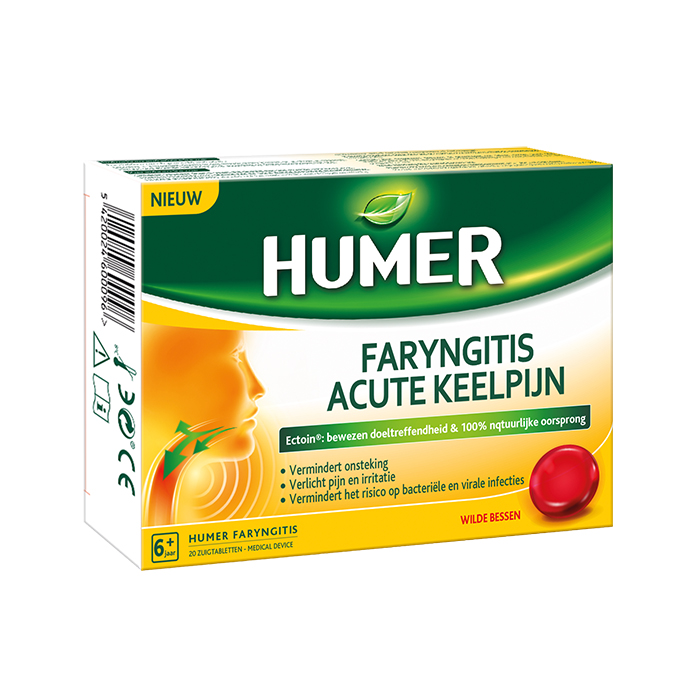 Image of Humer Faryngitis/ Acute Keelpijn 20 Zuigtabletten 