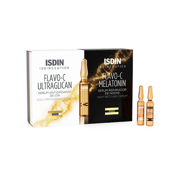 Image of Isdin Isdinceutics Flavo-C Duo Melatonin + Ultraglican 2x10 Ampullen
