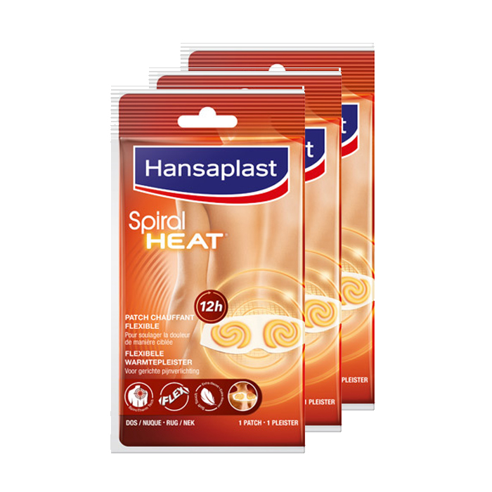 Image of Hansaplast Flexibele Warmtepleister Voor Rug/Nek 3 Stuks 