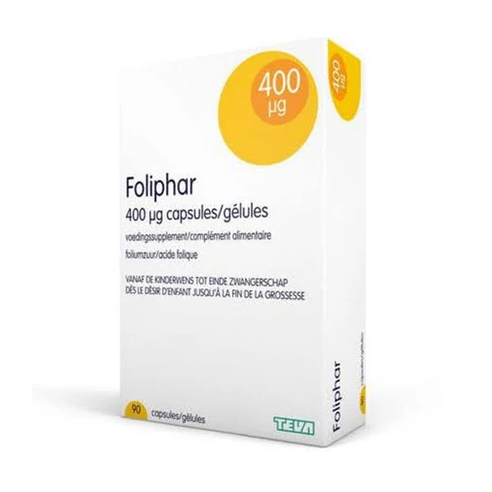 Image of Foliphar 400mcg 90 Capsules 