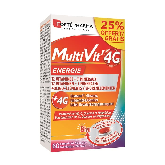 Image of Forté Pharma Multivit&#039; 4G Energie 60 Tabletten Promo 25% Gratis