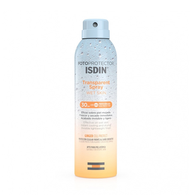Image of Isdin Fotoprotector Wet Skin Transparante Spray SPF30 250ml
