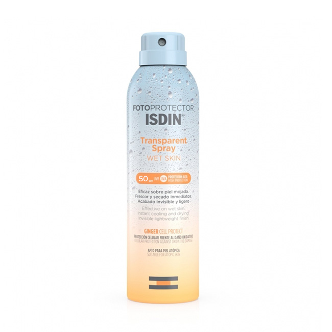 Image of Isdin Fotoprotector Wet Skin Transparante Spray SPF50 250ml 