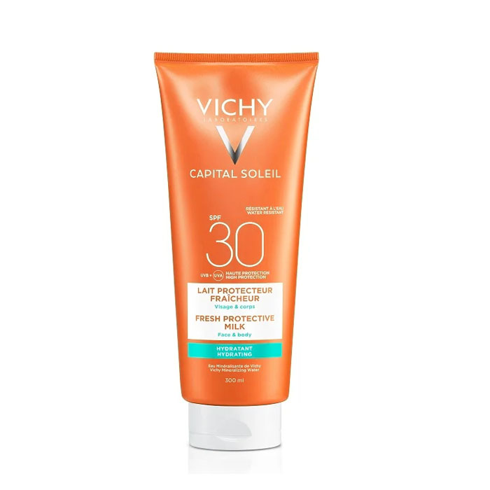 Image of Vichy Capital Soleil Frisse Hydraterende Zonnemelk SPF30 - Gelaat &amp; Lichaam - 300ml