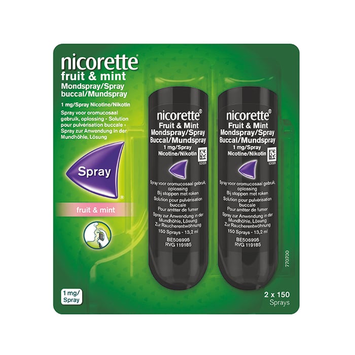 Image of Nicorette Fruit &amp; Mint 1 Mg Spray 2x150 Dosissen 