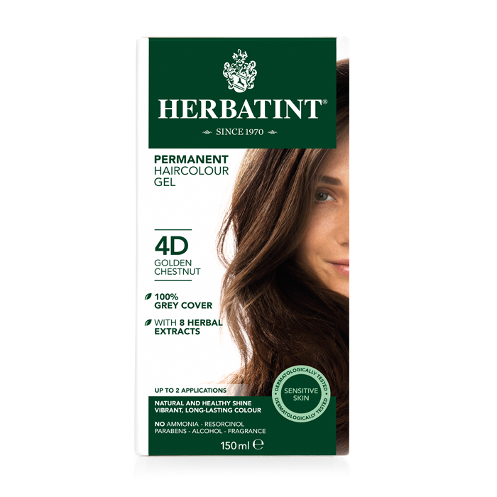 Image of Herbatint 4D Permanente Haarkleuring - Goud-Kastanje 150ml