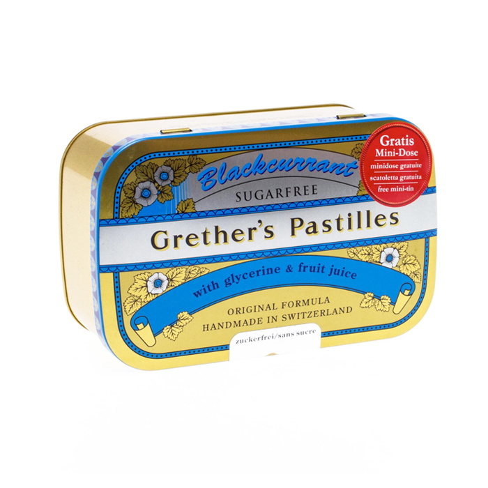 Image of Grether&#039;s Pastilles Zwarte Bes Zonder Suiker 440g 