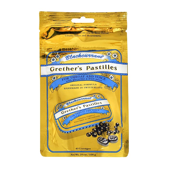 Image of Grether&#039;s Pastilles Zwarte Bes Zonder Suiker Refill 100g 