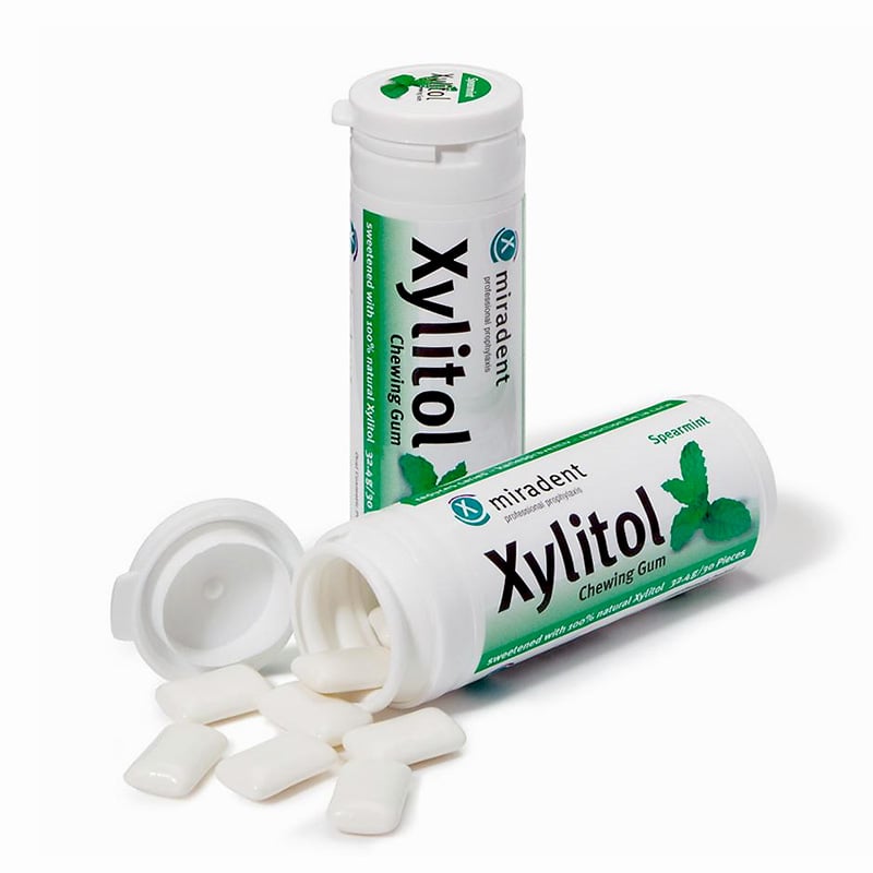 Image of Miradent Xylitol Kauwgom Groene Munt 30 Stuks 