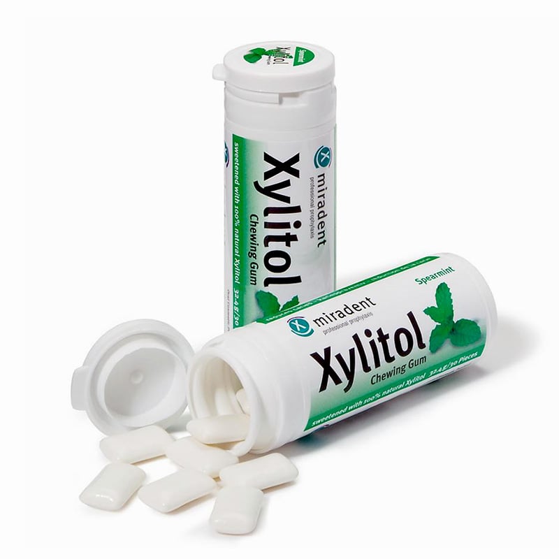 Image of Miradent Xylitol Kauwgom Groene Munt 30 Stuks