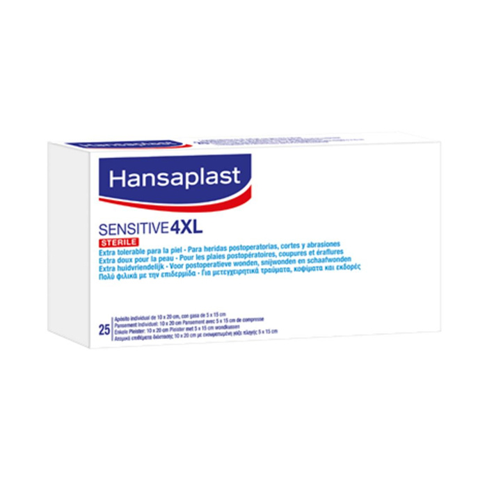 Image of Hansaplast Sensitive 4XL Steriele Pleisters - 10cmx20cm - 25 Strips 