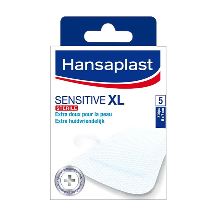 Image of Hansaplast Sensitive XL Steriele Pleisters - 6cmx7cm - 5 Strips 