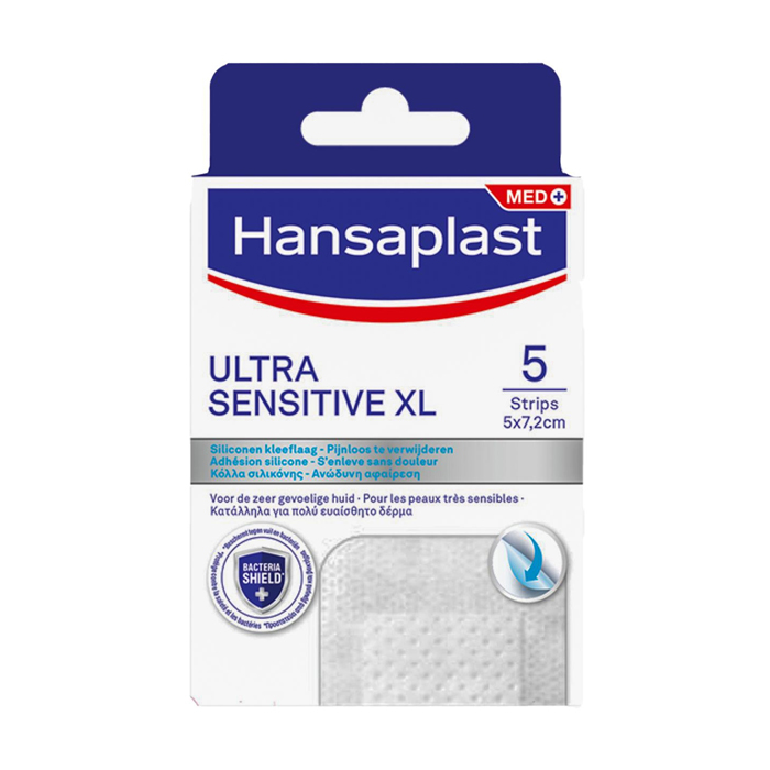 Image of Hansaplast Ultra Sensitive XL Pleisters - 5x7,2cm - 5 Strips 