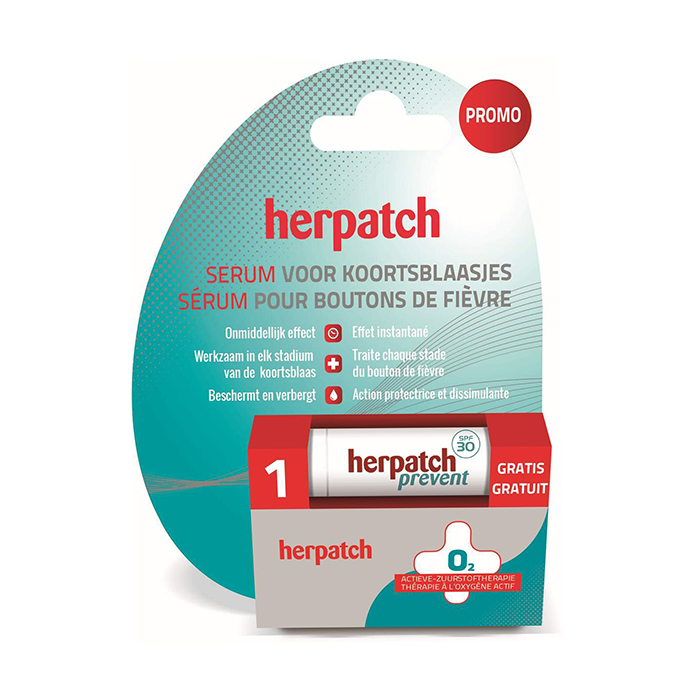 Image of Herpatch Serum Koortsblaasjes 5ml + GRATIS Prevent Stick 4,8g 
