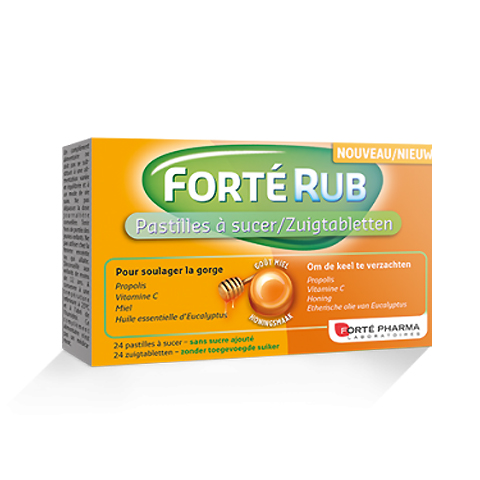 Image of Forté Pharma Forté Rub Honing 24 Keeltabletten 
