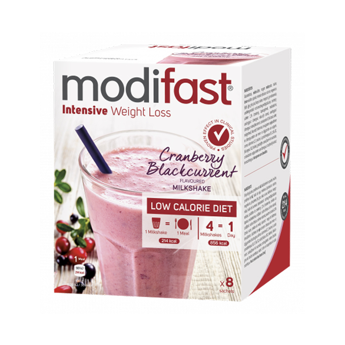 Image of Modifast Intensive Milkshake Cranberry Blackcurrant 8x55g