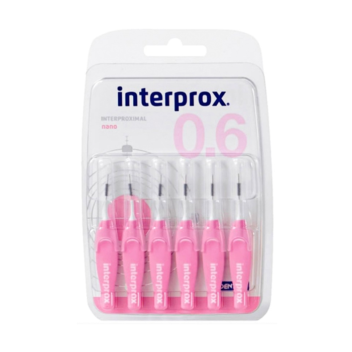 Image of Interprox Nano 0.6 Interdentale Borsteltjes - Roze 6 Stuks