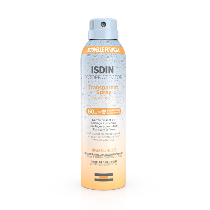 Image of Isdin Fotoprotector Wet Skin Transparante Spray SPF50 250ml NF 