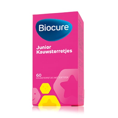 Image of Biocure Junior Kauwsterretjes 60 Stuks 