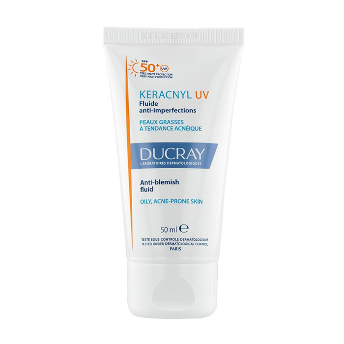Image of Ducray Keracnyl UV SPF50+ Fluide Tegen Onzuiverheden 50ml 