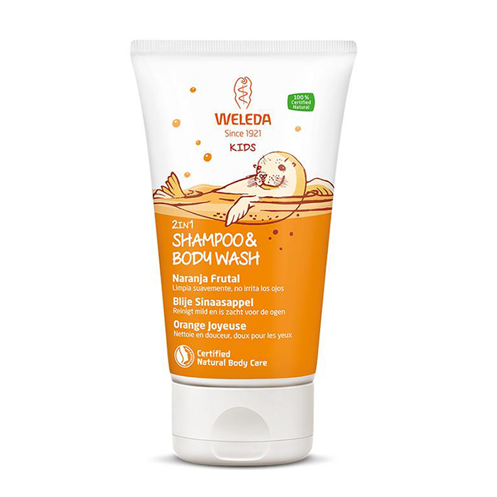 Image of Weleda Kids 2in1 Shampoo &amp; Bodywash Blije Sinaasappel 150ml 