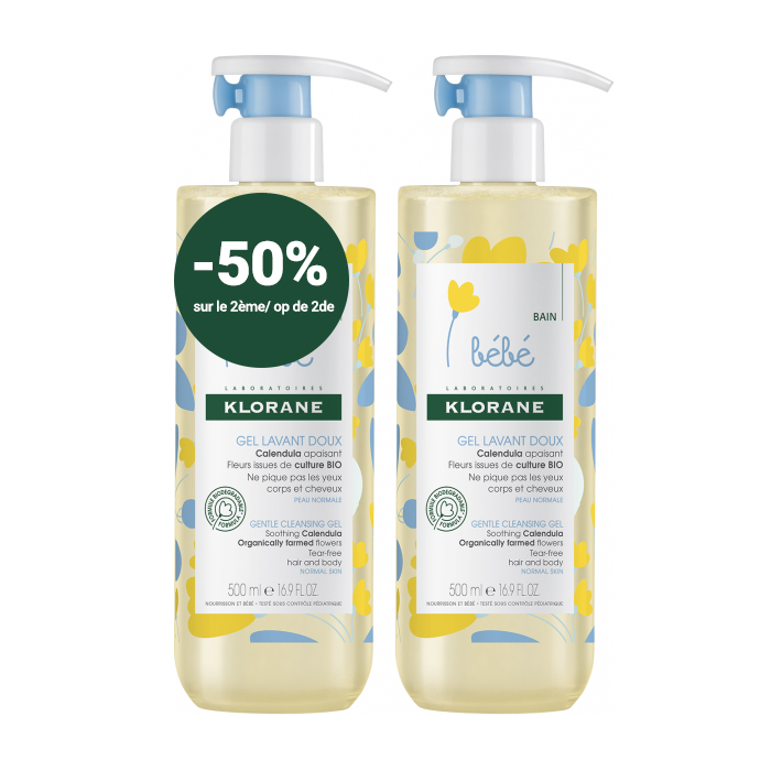 Image of Klorane Bébé Milde Wasgel 2x500ml Promo 2e -50% 