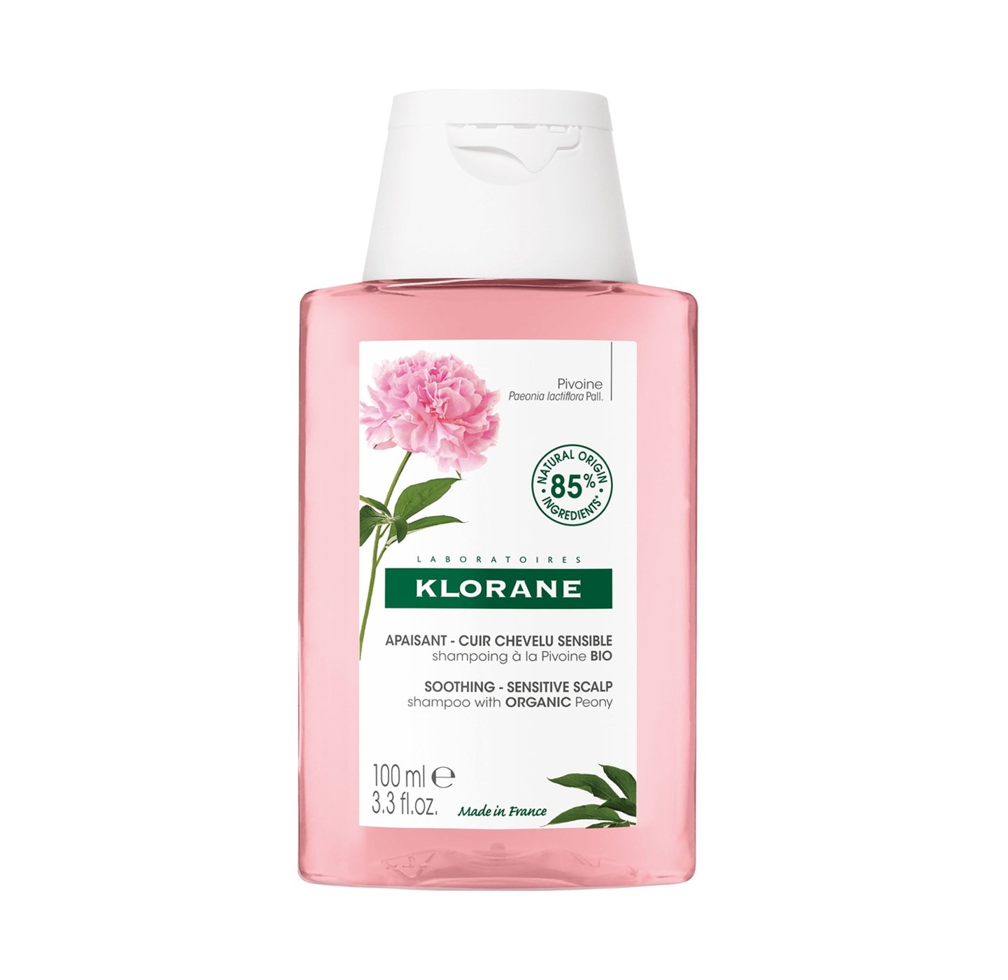 Image of Klorane Shampoo Pioenroos BIO - Gevoelige Hoofdhuid - 100ml 