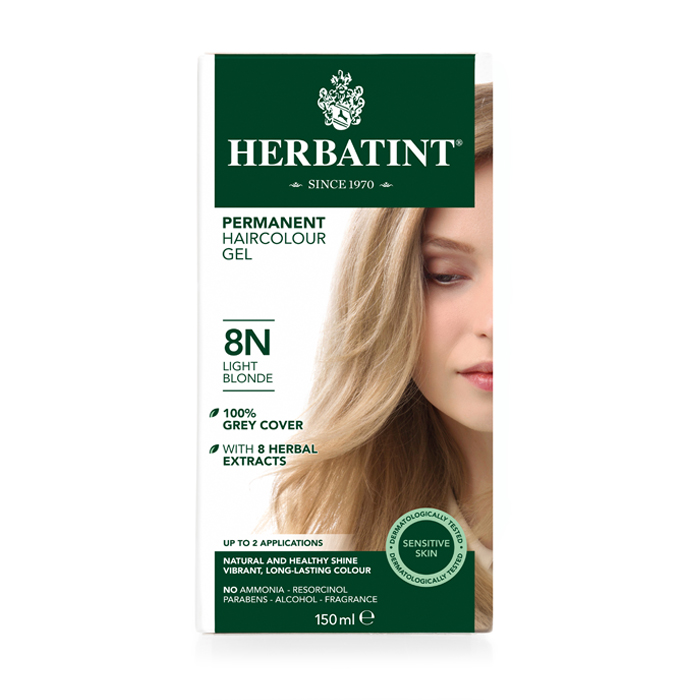 Image of Herbatint 8N Permanente Haarkleuring - Licht Blond 150ml
