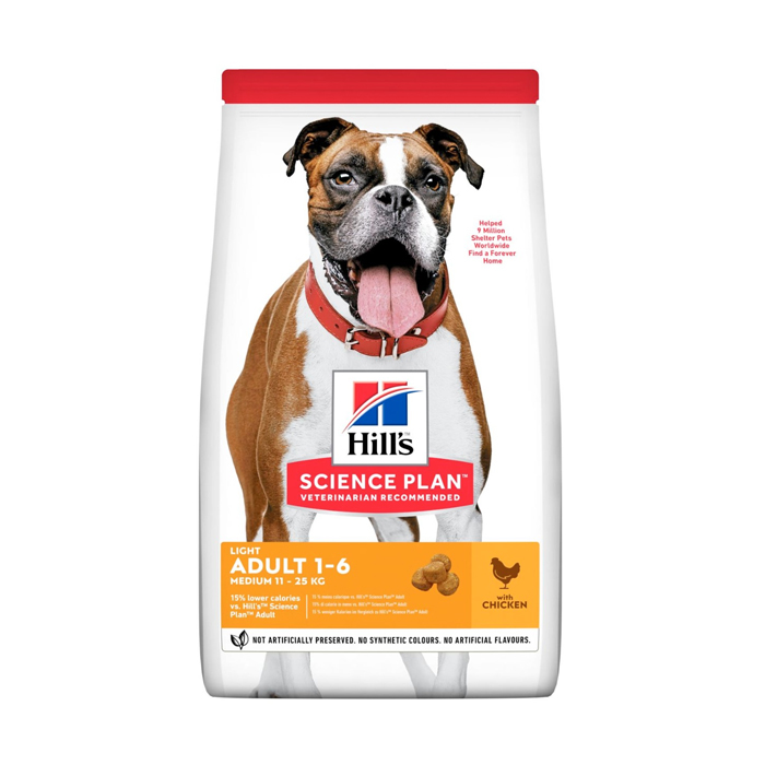 Image of Hill&#039;s Science Plan Light Medium Adult Hondenvoer - Kip - 2,5kg 