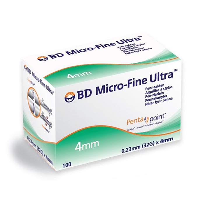 Image of BD Micro-Fine Ultra Pennaald 4mm 32g Easyflow 100 Stuks