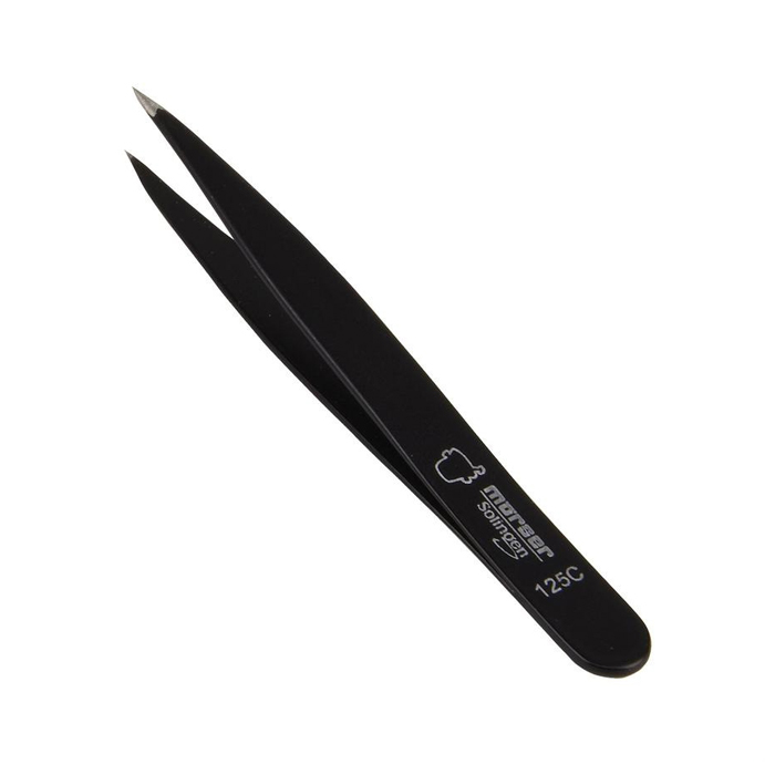 Image of Mörser Topinox Pincet Zwart N°125C - Naald Punt - 1 Stuk