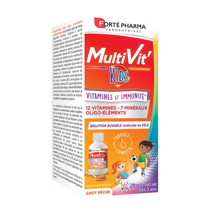 Image of Forté Pharma Multivit&#039; Kids Drinkbare Oplossing - Perzik - 150ml