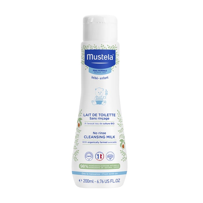 Image of Mustela Bébé Toiletmelk Zonder Spoelen - Normale Huid 200ml 