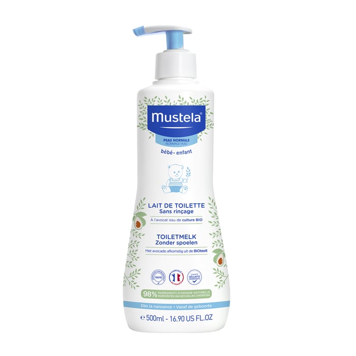 Image of Mustela Bébé Toiletmelk Zonder Spoelen - Normale Huid 500ml 